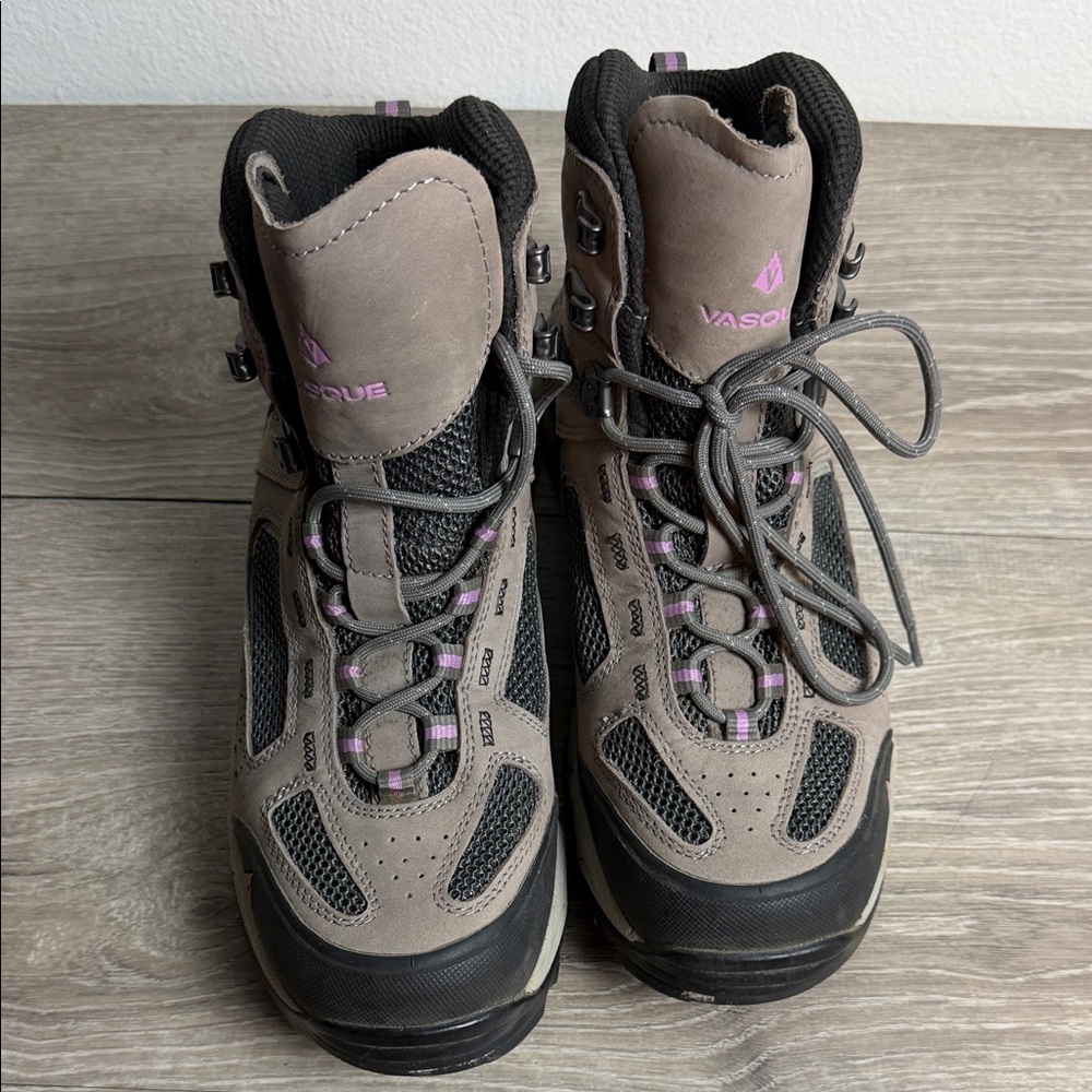 Vasque Women's Taupe and Pink Lace-Up Hiking Boots - Picture 4 of 6